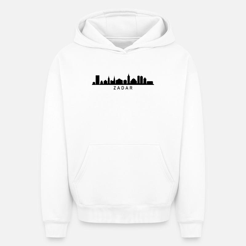 Silhouette de Zadar - Sweat à capuche unisexe oversize épais SPREAD - blanc