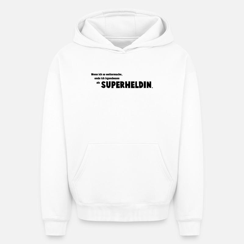 Super-héroïne - Sweat à capuche unisexe oversize épais SPREAD - blanc