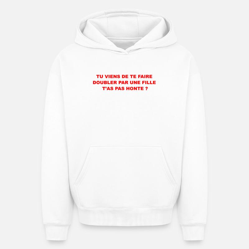 Doubler  - Sweat à capuche unisexe oversize épais SPREAD - blanc