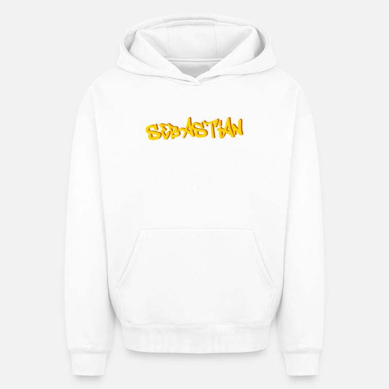 Sebastian - Sweat à capuche unisexe oversize épais SPREAD - blanc