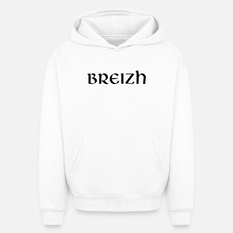 Breizh - Sweat à capuche unisexe oversize épais SPREAD - blanc
