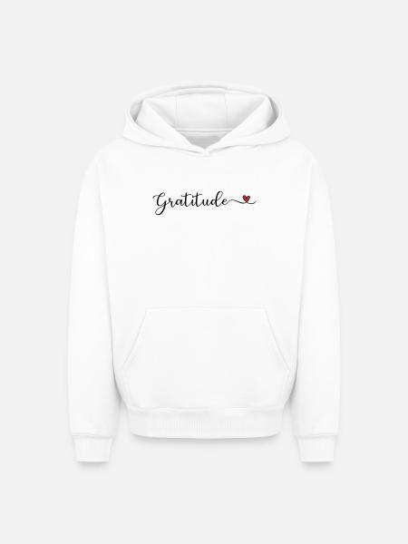 Dankbarkeit niedliches Design mit Herz - Oversized Heavyweight Unisex Hoodie - Weiß