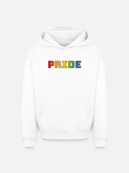 rainbow pride LGBT lgbtqi queer - Oversized Heavyweight Unisex Hoodie - white