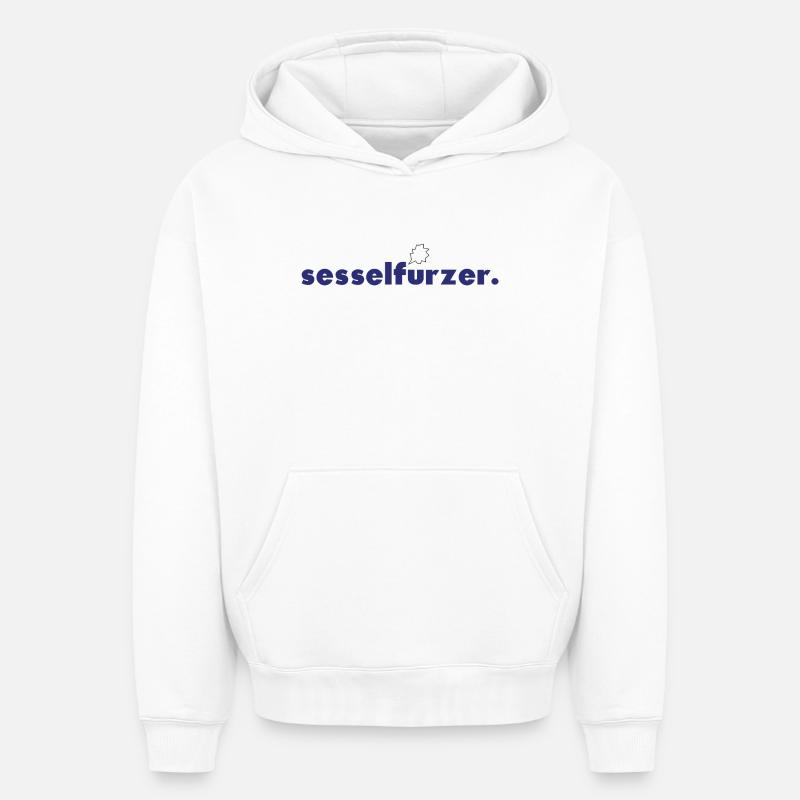 gratte-papier. - Sweat à capuche unisexe oversize épais SPREAD - blanc