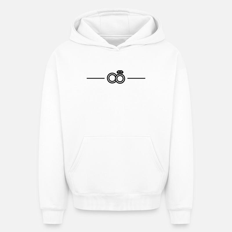 Alliances - Sweat à capuche unisexe oversize épais SPREAD - blanc