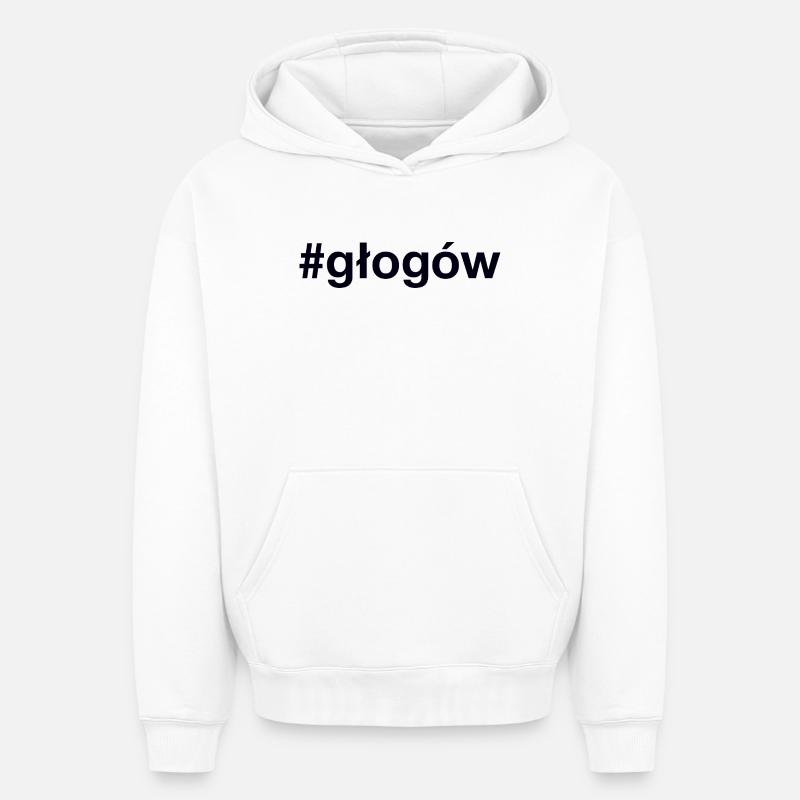 Glogow Polska, Pologne - Sweat à capuche unisexe oversize épais SPREAD - blanc