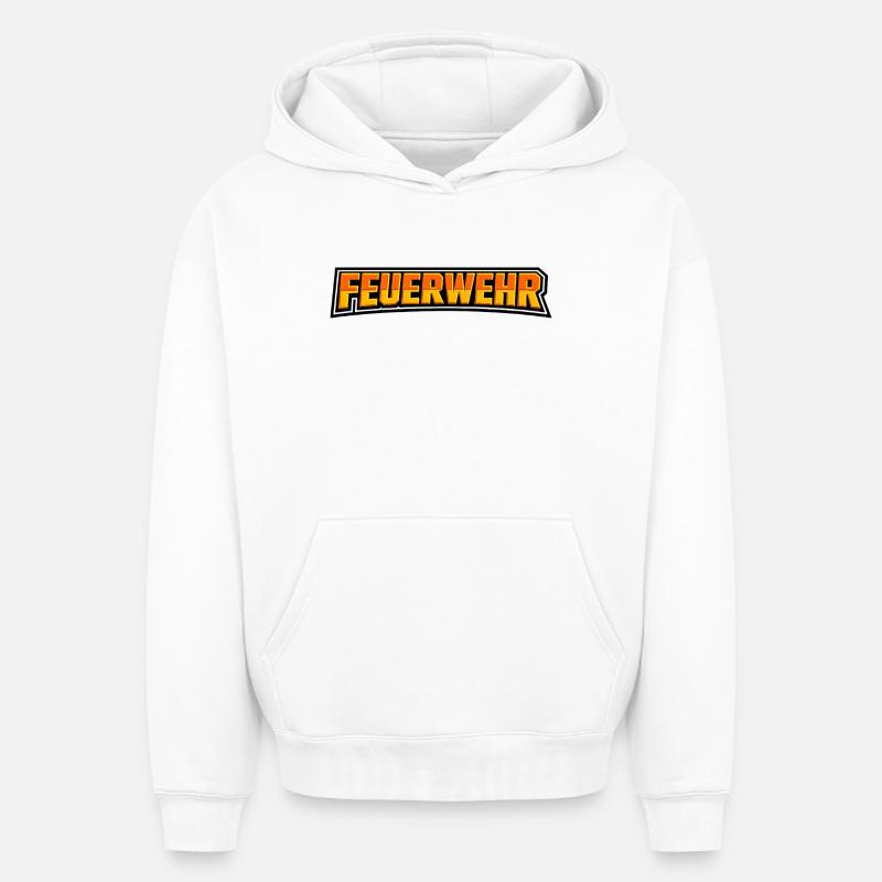 Logo des Fires Flames - Sweat à capuche unisexe oversize épais SPREAD - blanc