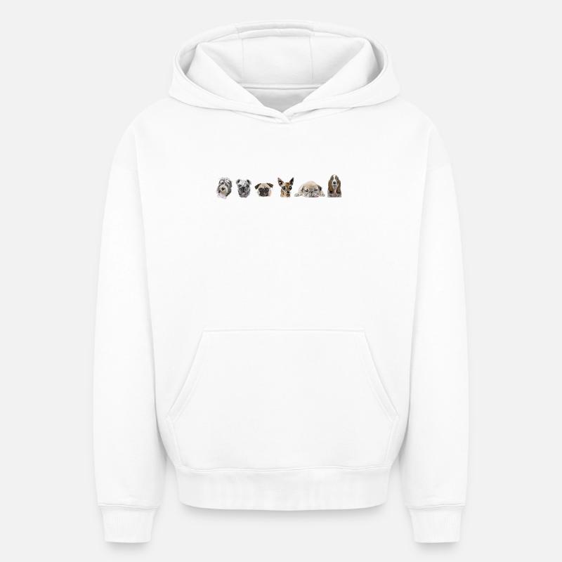 Canine - Sweat à capuche unisexe oversize épais SPREAD - blanc