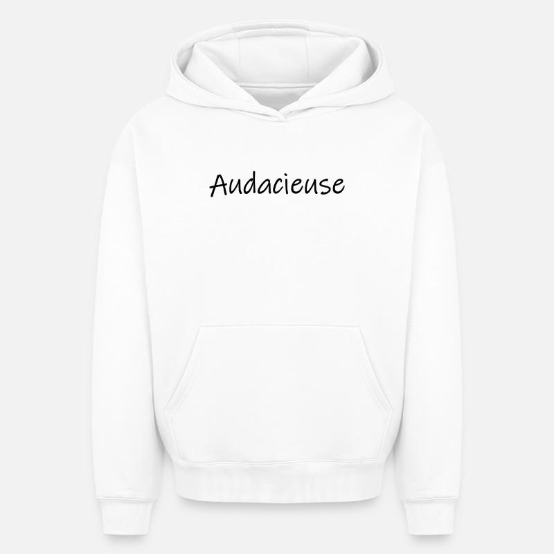 Audacieuse - Sweat à capuche unisexe oversize épais SPREAD - blanc