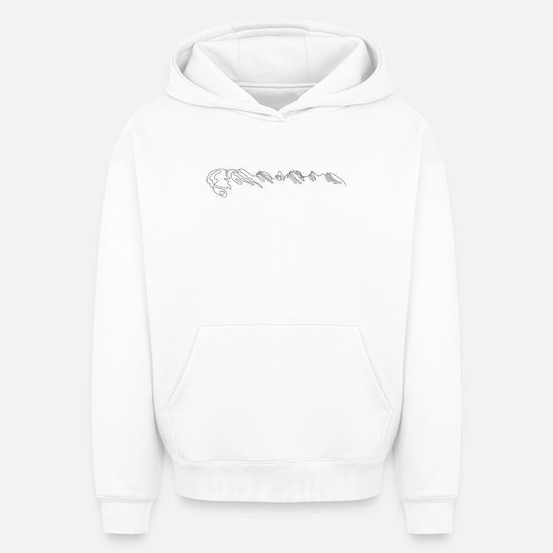 V75504-Churfirsten3D-Large - Sweat à capuche unisexe oversize épais SPREAD - blanc