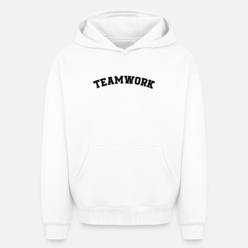 travail d’Équipe - Sweat à capuche unisexe oversize épais SPREAD - blanc