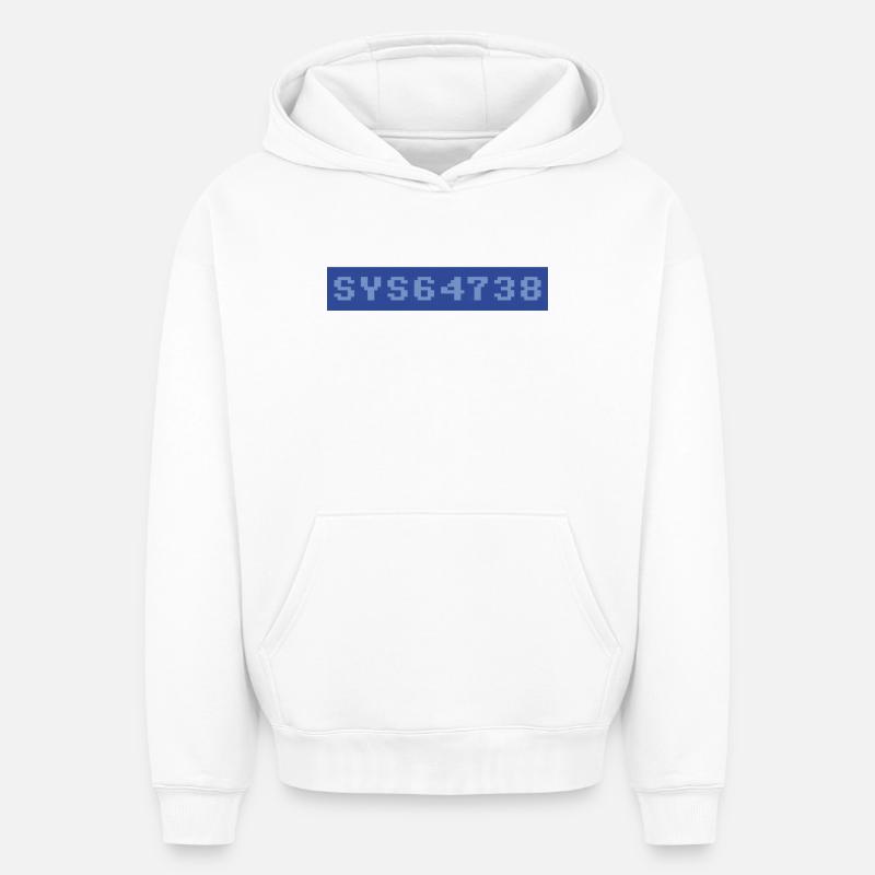 64 : SYS64738 - Sweat à capuche unisexe oversize épais SPREAD - blanc