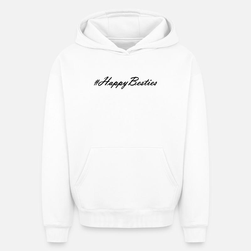 Les joyeux besties - Sweat à capuche unisexe oversize épais SPREAD - blanc