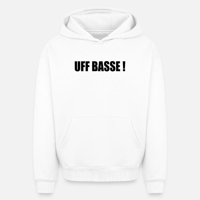 UFFBASSE ! - Sweat à capuche unisexe oversize épais SPREAD - blanc