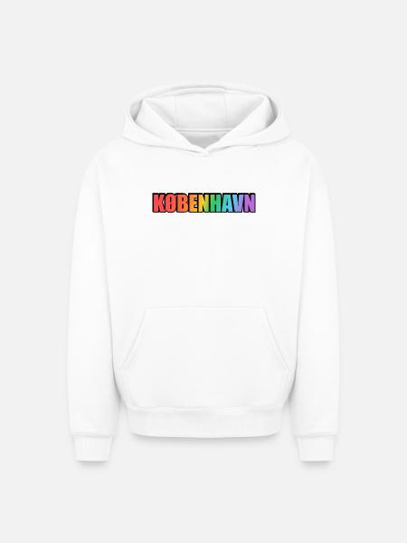 Kbenhavn LGBT Rainbow Copenhagen - Oversized Heavyweight Unisex Hoodie - white