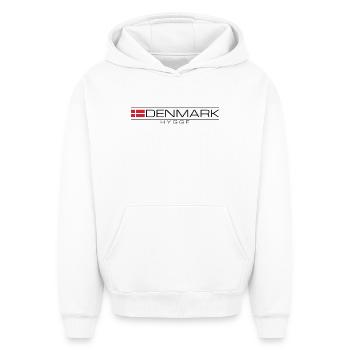 Dänemark Hygge Denmark Nordic Design - Oversized Heavyweight Unisex Hoodie - Weiß - Vorne - AI Model Female 172 dark (172cm) & AI Model Male 185 light (185cm)