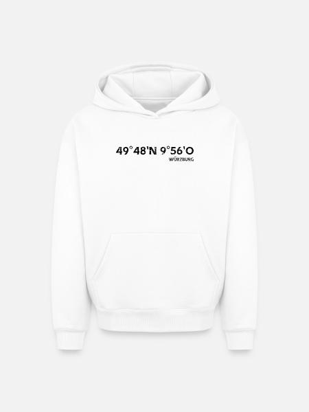 Wurzburg Coordinates Design - Oversized Heavyweight Unisex Hoodie - white