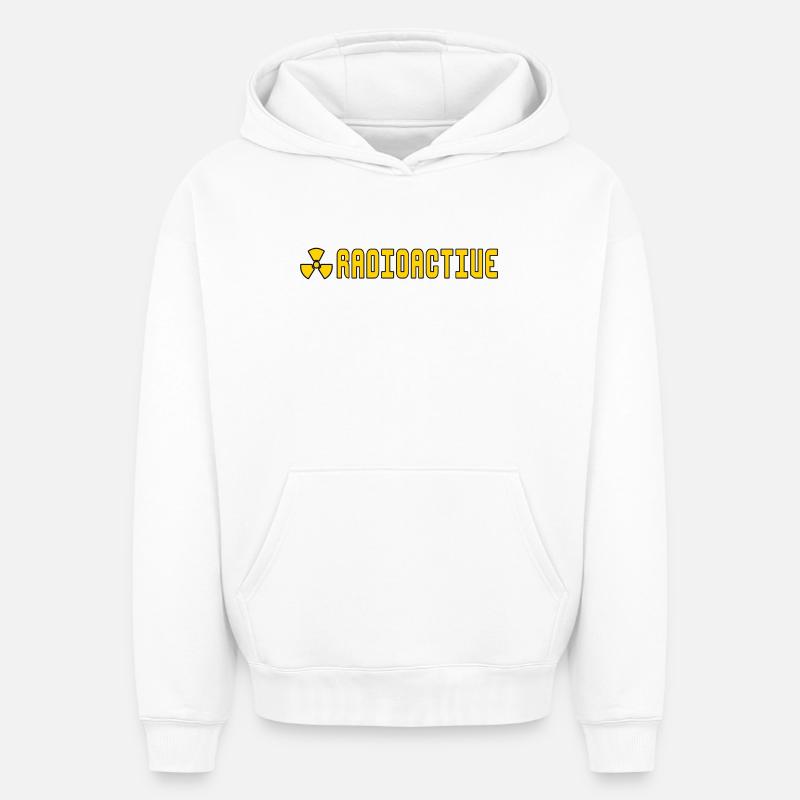 radioactif - Sweat à capuche unisexe oversize épais SPREAD - blanc
