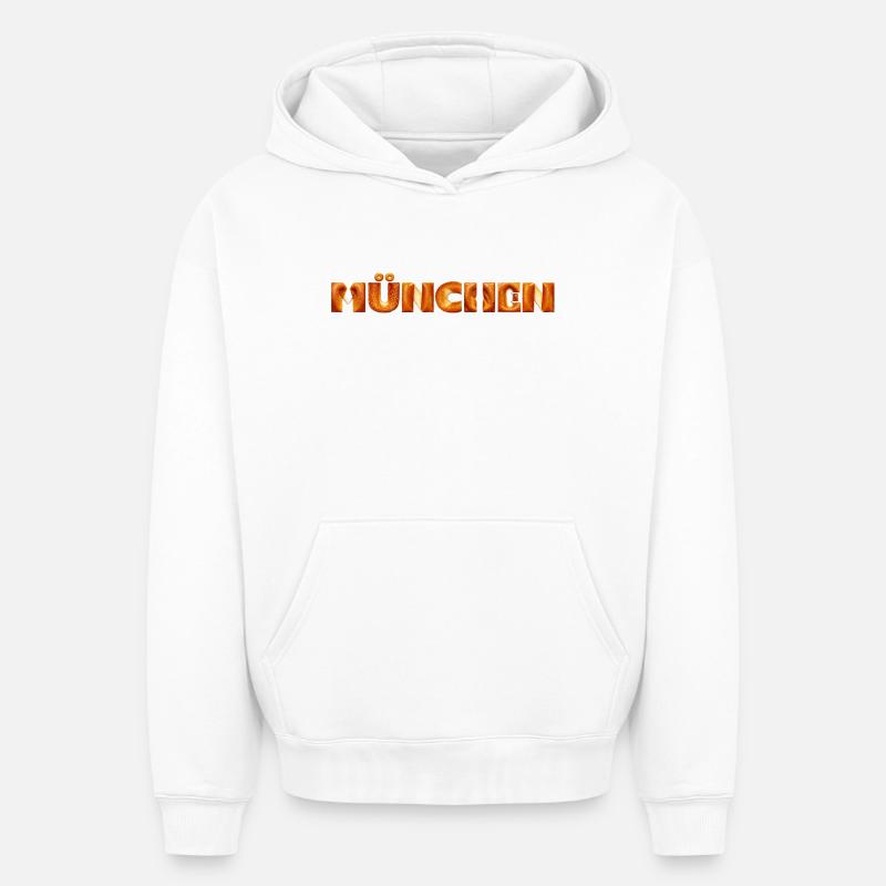 Munich - Sweat à capuche unisexe oversize épais SPREAD - blanc