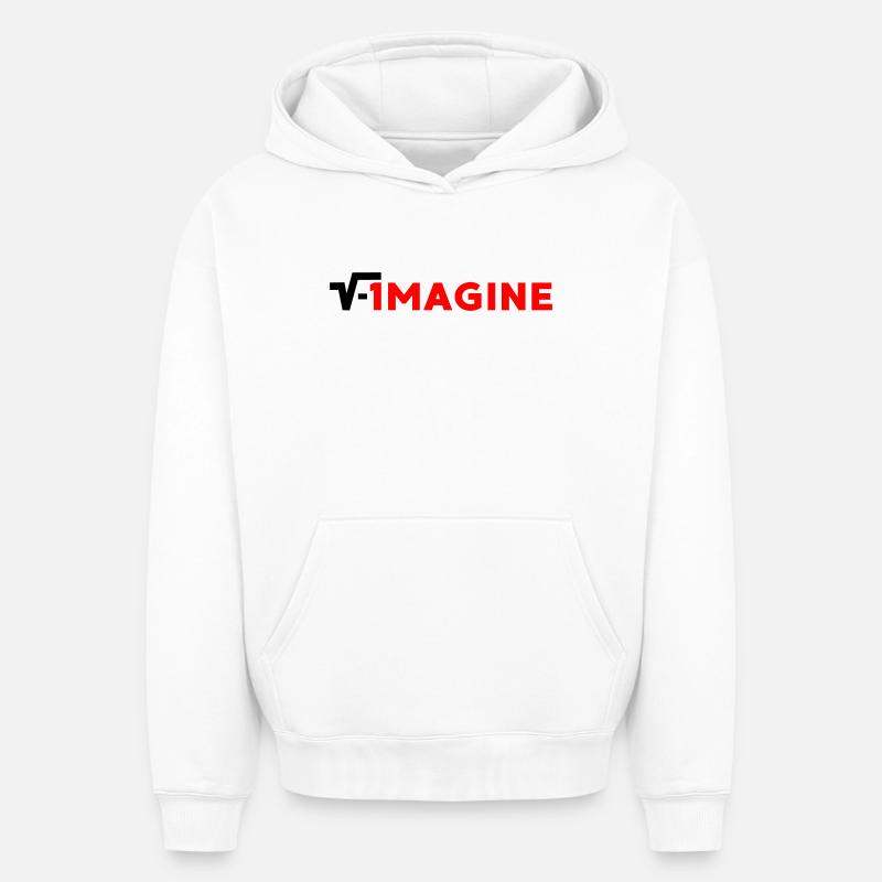 IMAGINER - Sweat à capuche unisexe oversize épais SPREAD - blanc