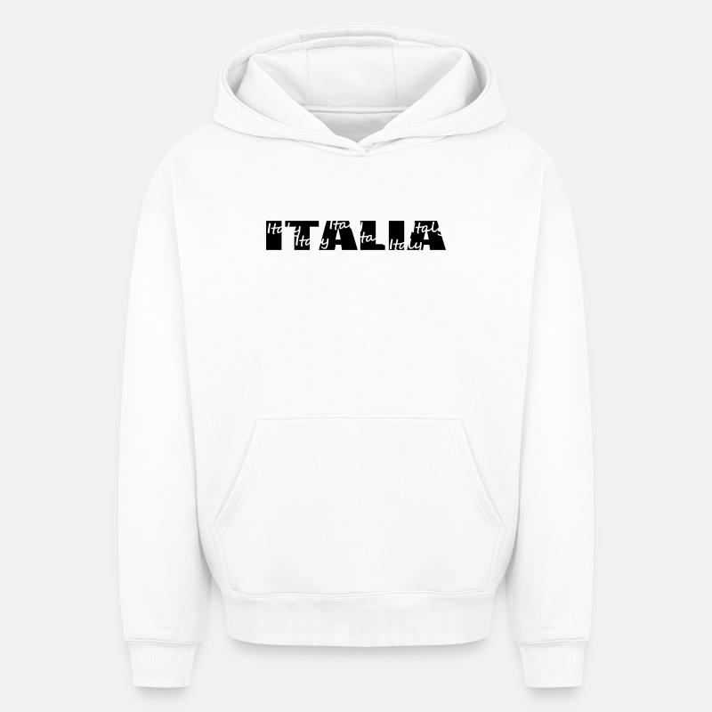 Italia - Sweat à capuche unisexe oversize épais SPREAD - blanc