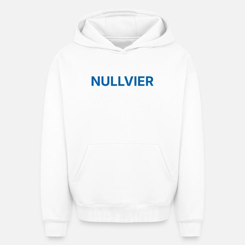 Nullvier bleu - Sweat à capuche unisexe oversize épais SPREAD - blanc
