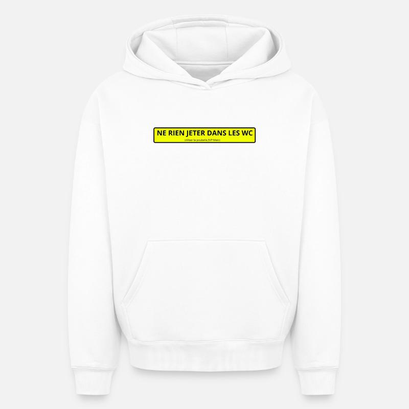 ne rien jeter - Sweat à capuche unisexe oversize épais SPREAD - blanc