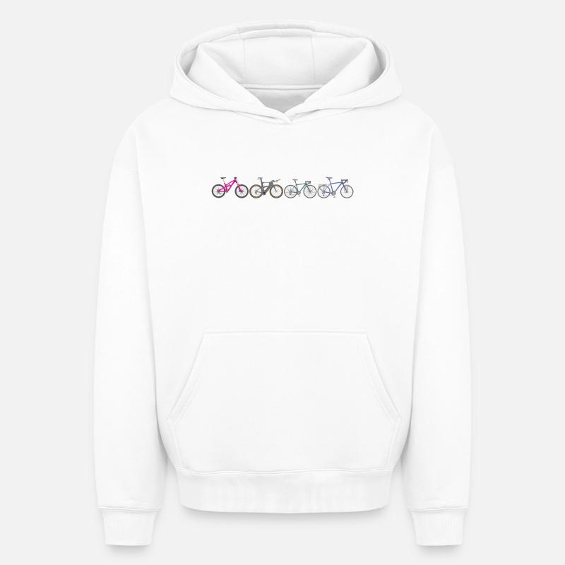 Défilé de vélos Vivid - Sweat à capuche unisexe oversize épais SPREAD - blanc