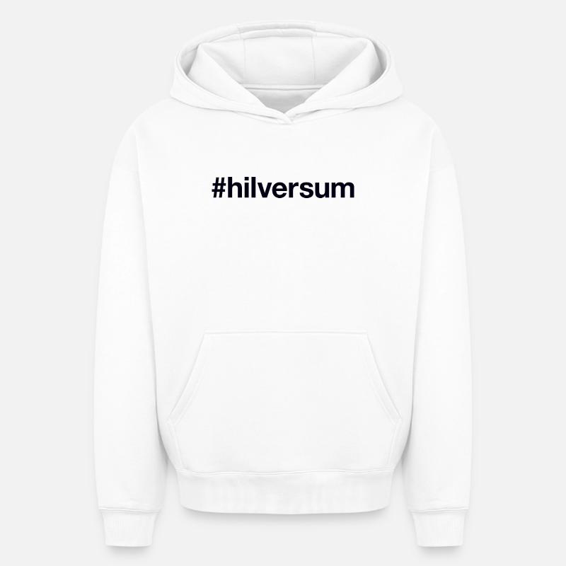 HILVERSUM, Pays-Bas, Pays-Bas - Sweat à capuche unisexe oversize épais SPREAD - blanc
