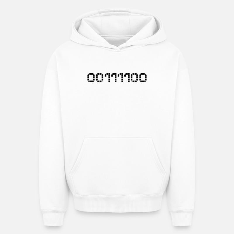 Notation binaire - 60 - Sweat à capuche unisexe oversize épais SPREAD - blanc