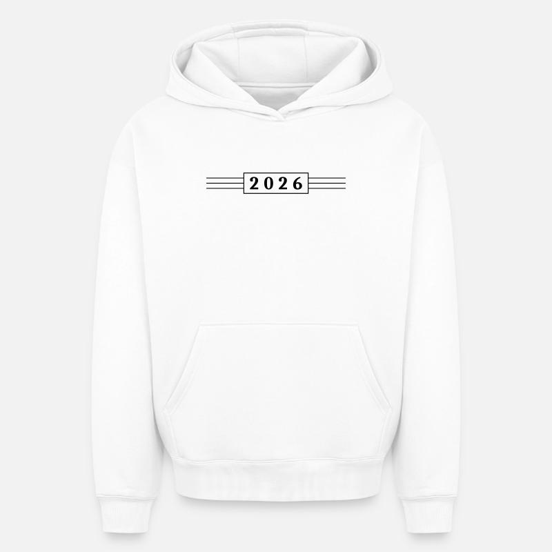 Année 2026 - Sweat à capuche unisexe oversize épais SPREAD - blanc