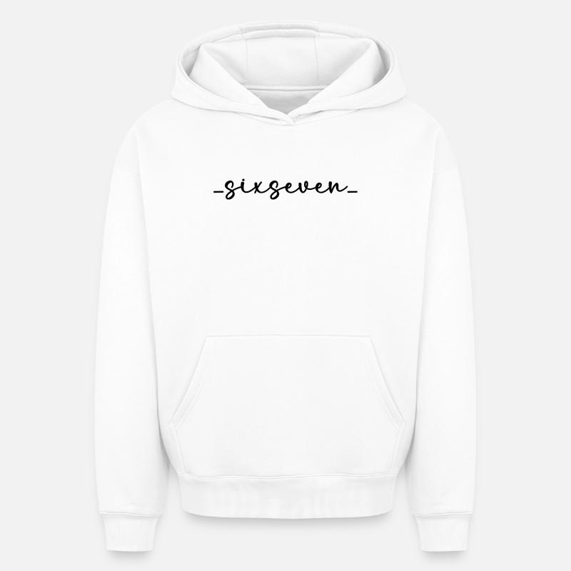 SixSeven - Sweat à capuche unisexe oversize épais SPREAD - blanc