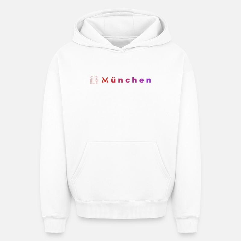 München Nachtleuchten - Oversized Heavyweight Unisex Hoodie - Weiß