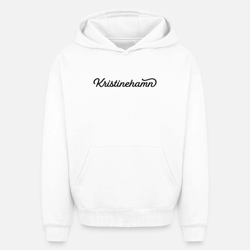 Kristinehamn noir - Sweat à capuche unisexe oversize épais SPREAD - blanc