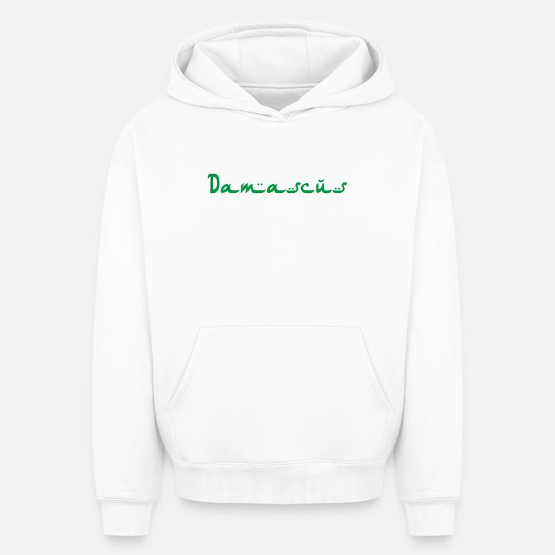 Damas Damaskus - Sweat à capuche unisexe oversize épais SPREAD - blanc