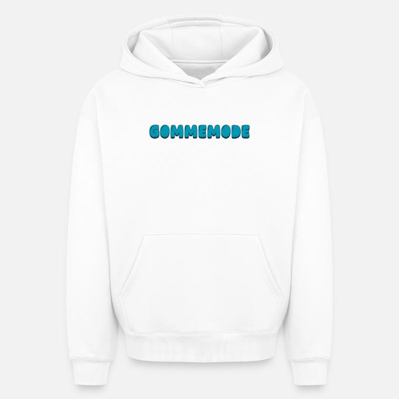 Gommemode - Sweat à capuche unisexe oversize épais SPREAD - blanc