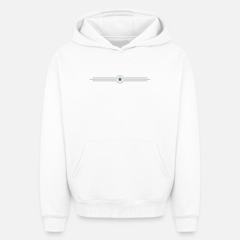 Étoile - Sweat à capuche unisexe oversize épais SPREAD - blanc