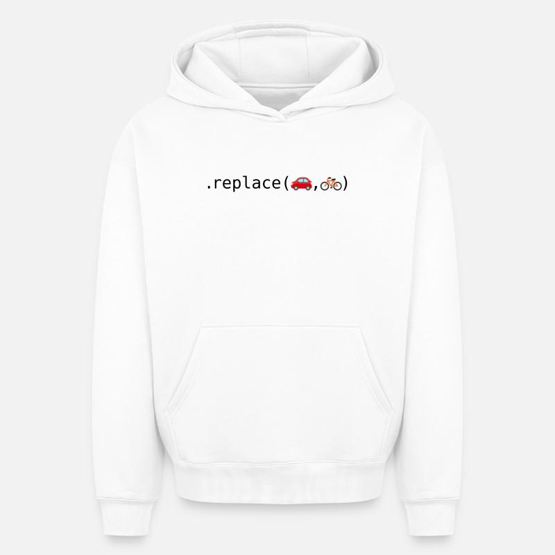 Autos durch Fahrräder ersetzen; Python-Edition - Oversized Heavyweight Unisex Hoodie - Weiß