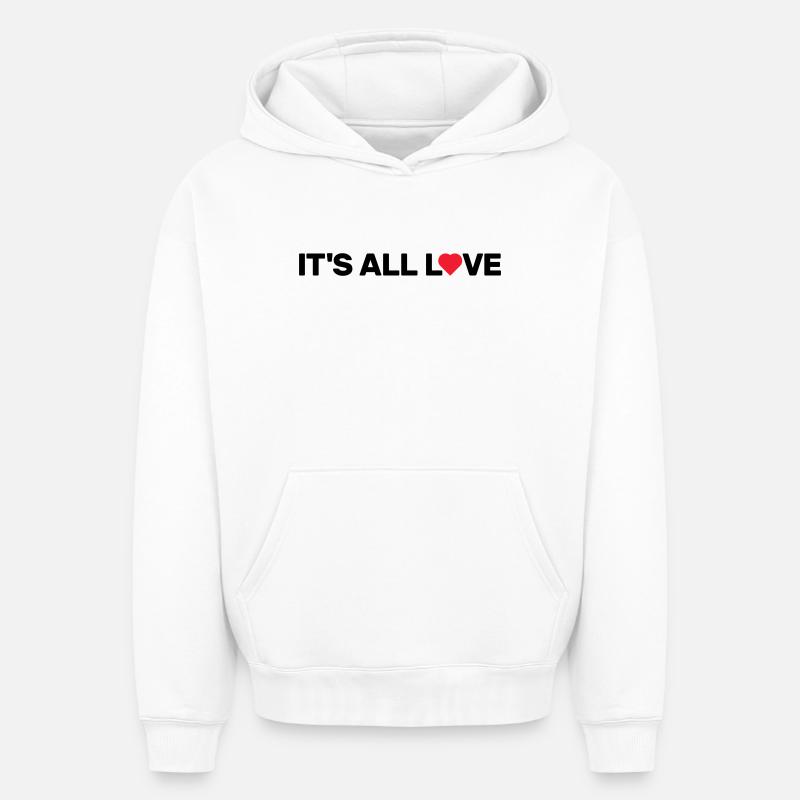 Ce n’est que de l’amour - Sweat à capuche unisexe oversize épais SPREAD - blanc