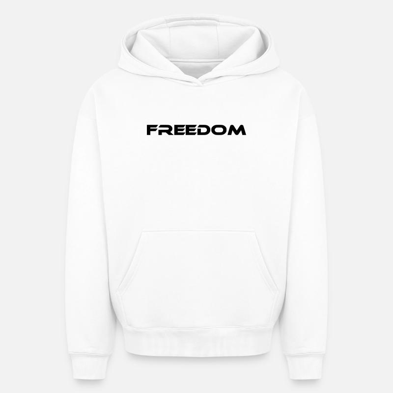 l’inscription freedom - Sweat à capuche unisexe oversize épais SPREAD - blanc