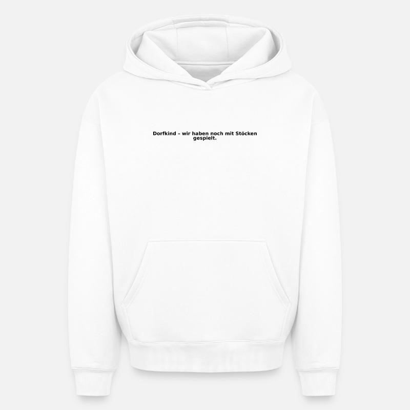 Village Enfant, Design - Sweat à capuche unisexe oversize épais SPREAD - blanc