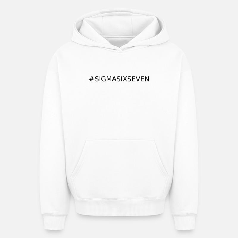 #sigmasixseven - Sweat à capuche unisexe oversize épais SPREAD - blanc
