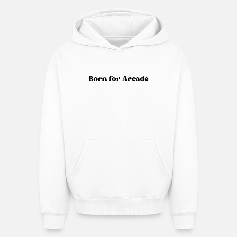 Né pour Arcade - Sweat à capuche unisexe oversize épais SPREAD - blanc