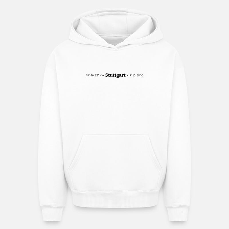 Coordinates Stuttgart - Oversized Heavyweight Unisex Hoodie - white