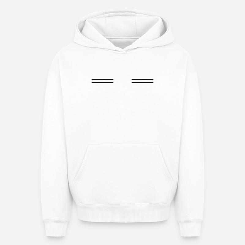Symbol_streifen - Sweat à capuche unisexe oversize épais SPREAD - blanc