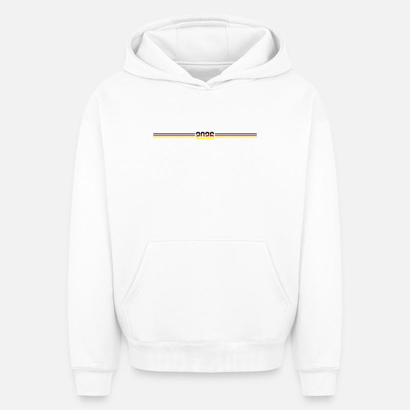 Drapeau allemand 2026 - Sweat à capuche unisexe oversize épais SPREAD - blanc