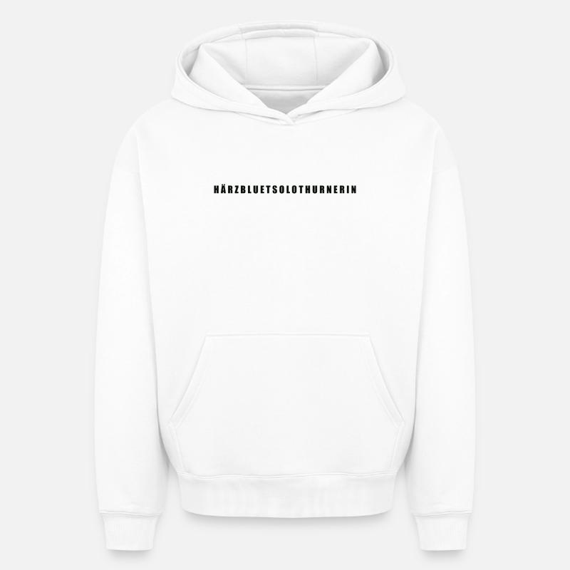 Härzbluetsolothurnerin Canton de Soleure - Sweat à capuche unisexe oversize épais SPREAD - blanc
