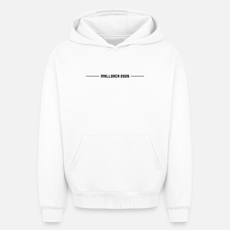Majorque 2026 - Sweat à capuche unisexe oversize épais SPREAD - blanc