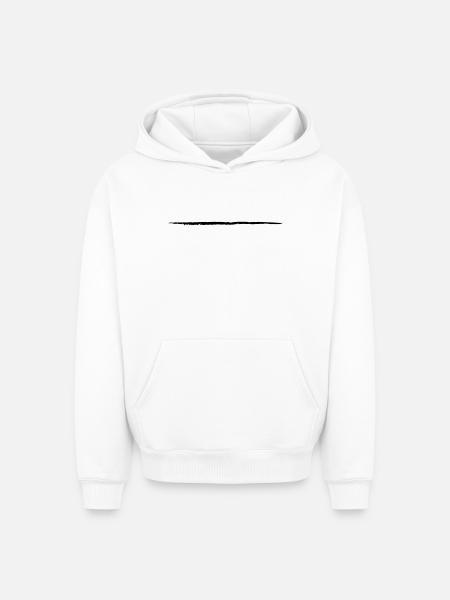 Brush Stroke Underline Pinselstrich Grunge Art - Oversized Heavyweight Unisex Hoodie - white