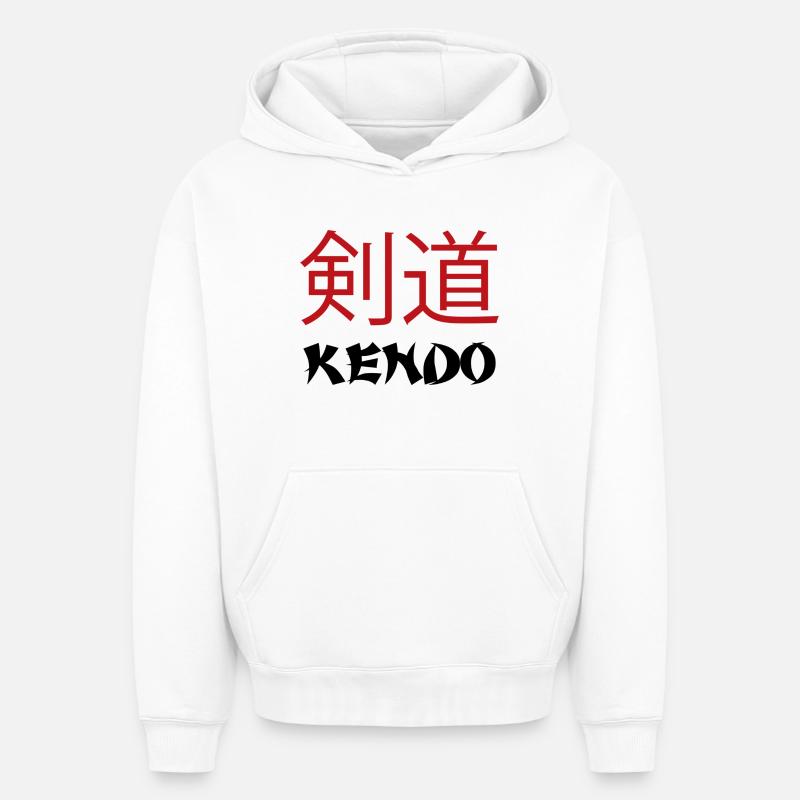 Kendo - Sweat à capuche unisexe oversize épais SPREAD - blanc